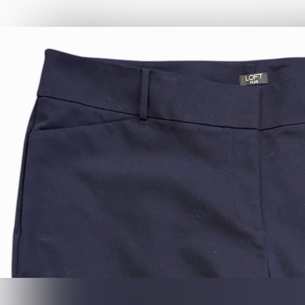 LOFT Womens Plus Size 22 Marisa Skinny Flat Front Button Zip Navy Pocket Pants - Picture 4 of 8